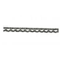 8mm Lurex Edging Lace Trimming Antique Silver