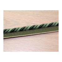 8mm British Trimmings Flanged Furnishing Cord Trimming Green Two Tone