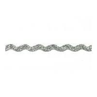 8mm Essential Trimmings Polyester Ric Rac Trimming Metallic Silver