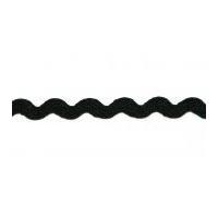 8mm Essential Trimmings Polyester Ric Rac Trimming Black