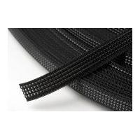 8mm hemline uncovered polyester boning black