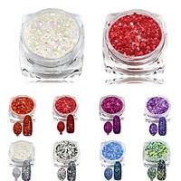 8pcs Fashion Sparking Slice Glitter Polish Tips Nail Art Decorations New DIY Beauty Girl Makeup Nail Powder Dust SN25-32