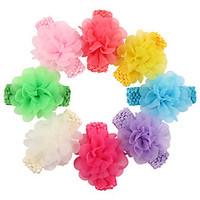 8Pcs/set Baby Girls Chiffon Flower Headband Todder Hair Accessories Infant Hairband