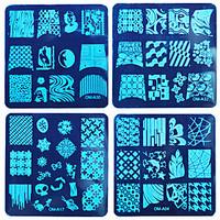 8PCS DIY Blue Film Nails Printing Nail Polish A Square The Steel Plate Suit 4