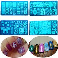 8pcs/set Hot Sale DIY Fashion Stamping Stencils Colorful Sweet Design Nail Stainless Steel Stamping Plate Manicure Beauty Tool XY-J23679121314