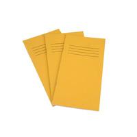 8x4in Exercise Book Ruled 8mm 32 page Light Yellow Box of 100