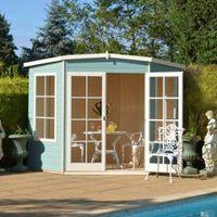 8X8 Hampton Shiplap Timber Summerhouse with Toughened Glass