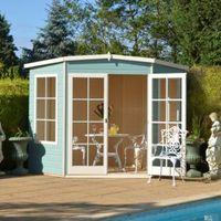 8x8 hampton shiplap timber summerhouse with toughened glass with assem ...