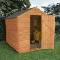 8X6 Apex Overlap Wooden Shed with Assembly Service Base Included