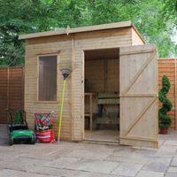 8X6 Aero Curved Roof Shiplap Wooden Shed with Assembly Service Base Included