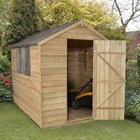 8X6 Apex Overlap Wooden Shed Base Included