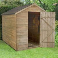8X6 Apex Overlap Wooden Shed with Assembly Service Base Included