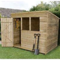 8X6 Pent Overlap Wooden Shed Base Included