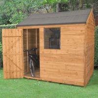 8X6 Reverse Apex Overlap Wooden Shed with Assembly Service Base Included