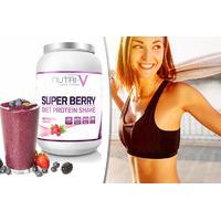 £9 instead of £40 for a 1kg tub of super berry diet whey protein shake - 2 flavours! from Nutri V - save 78%