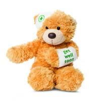 9 light dark brown bonnie bear get well soon soft toy