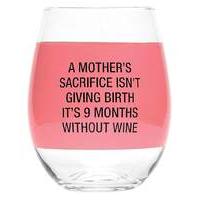 9 Months Without Wine Stemless Wine Glas