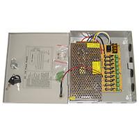 9-Channel 12V DC 10A Regulated Power Supply for CCTV System