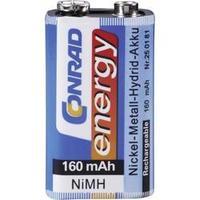 9 V / PP3 battery (rechargeable) NiMH Conrad energy 6LR61 160 mAh 8.4 V 1 pc(s)
