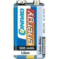 9 v pp3 battery rechargeable li ion conrad energy 9 v block 500 mah 74 ...