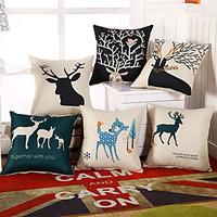 9 Style Cotton/Linen Deer Pillow Covers Fashion Creative Pillow Case