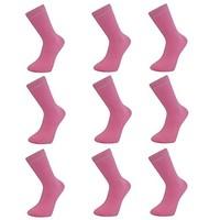 9 Pairs Comfortable New Casual Formal Mens Cotton Plain Socks - Pink