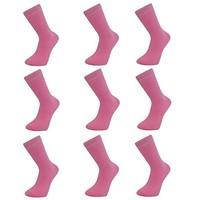 9 pairs comfortable new casual formal mens cotton plain socks pink