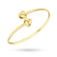 9 carat yellow gold crossover knot torque bangle