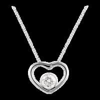 9 Carat Gold 0.20ct Floating Diamond Set Heart Pendant