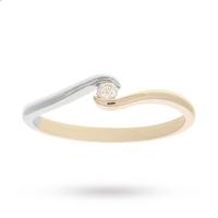 9 carat two tone engagement ring ring size p