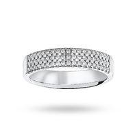 9 Carat White Gold 0.29 Carat Brilliant Cut 3 Row Claw Set Half Eternity Ring