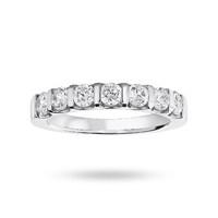 9 Carat White Gold 0.77 Carat Brilliant Cut Bar Half Eternity Ring