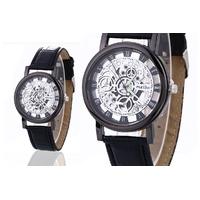 9 instead of 45 for a mens vegan leather skeleton watch in brown and b ...