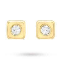 9 carat yellow gold cubic zirconia stud earrings