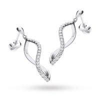 9 Carat White Gold Cubic Zirconia Figure 8 Drop Earrings