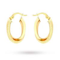 9 Carat Yellow Gold Double Oval Creole Earrings