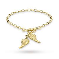 9 Carat Yellow Gold Angel Wing T-Bar Bracelet