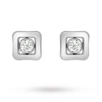 9 Carat White Gold Cubic Zirconia Square Stud Earrings