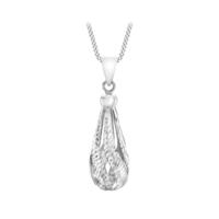 9 carat white gold teardrop pendant