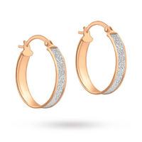 9 Carat Rose Gold Small Stardust Creole Earrings