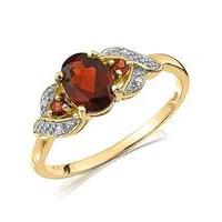 9 Carat Gold Garnet and Diamond Ring