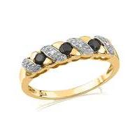 9 carat gold gemstone diamond set ring