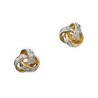 9 carat gold diamond knot earrings