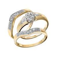 9 carat gold diamond ring set