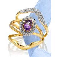 9 Carat Gold Gemstone Ring Set