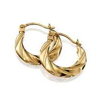 9 carat gold hollow small hoop earrings