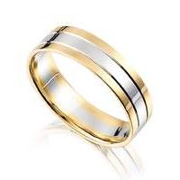 9 carat gold gents two tone wedding band