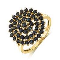 9 carat gold black sapphire cluster ring