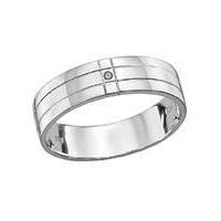9 Carat White Gold Diamond Gents Ring