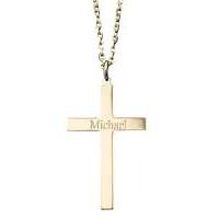 9 Carat Gold Personalised Cross Pendant